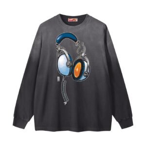 "juice" gradient washed long sleeve t shirt