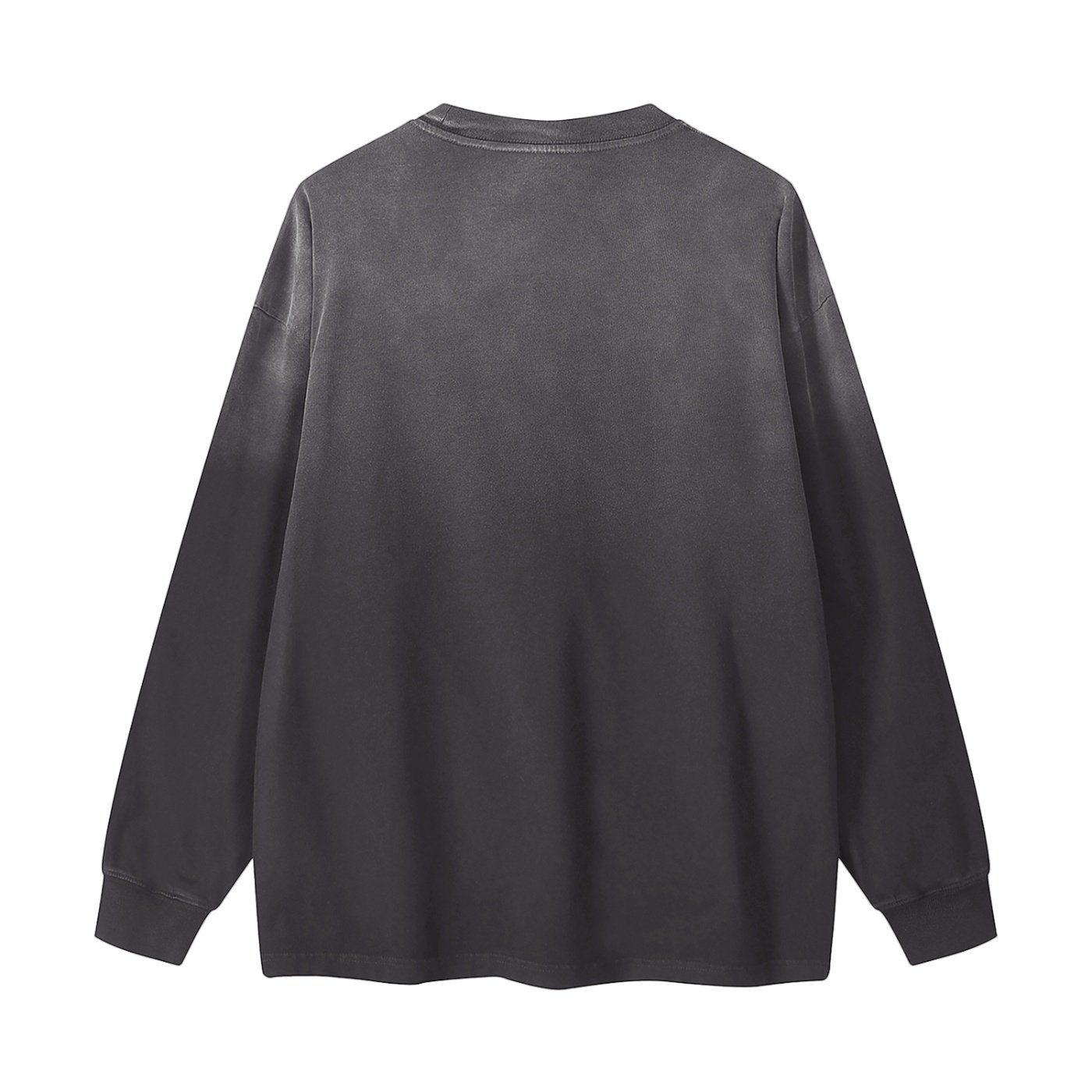 "juice" gradient washed long sleeve t shirt back view black color