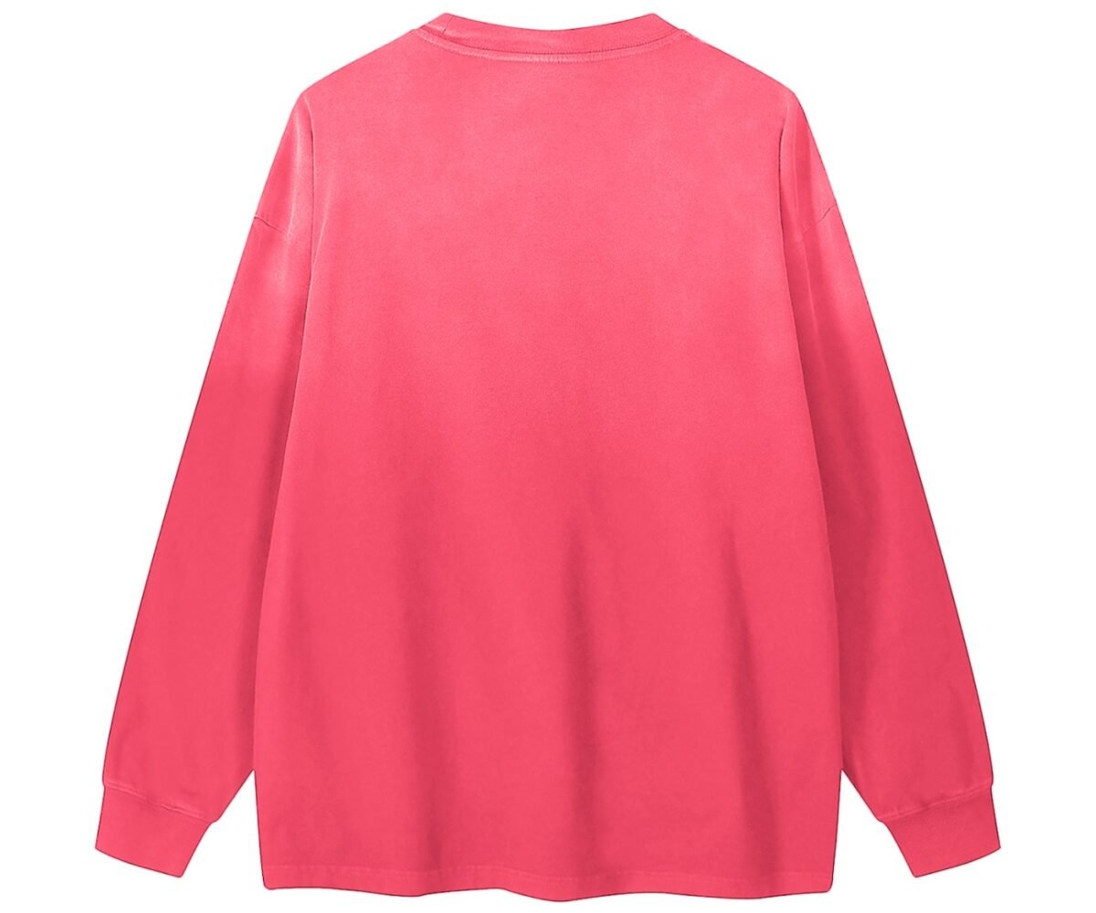 "juice" gradient washed long sleeve t shirt back view pink color