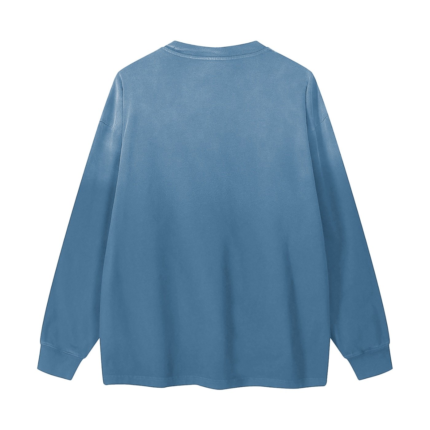 "juice" gradient washed long sleeve t shirt back view jeans blue color