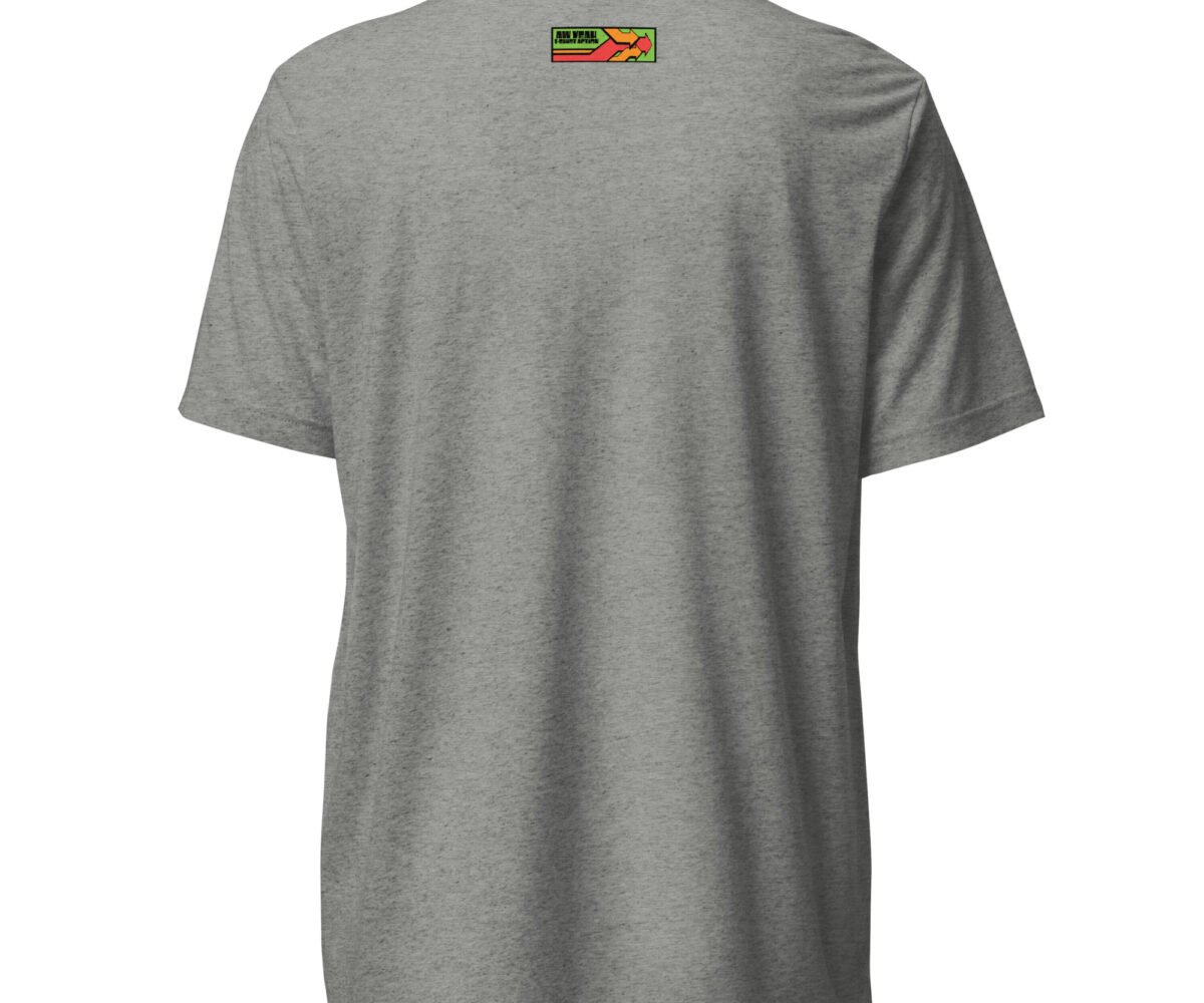 Oven Fresh Charcoal colored t-shirt back view with company logo near the top.