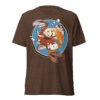 Pisces brown colored t-shirt front view with koi fish design.