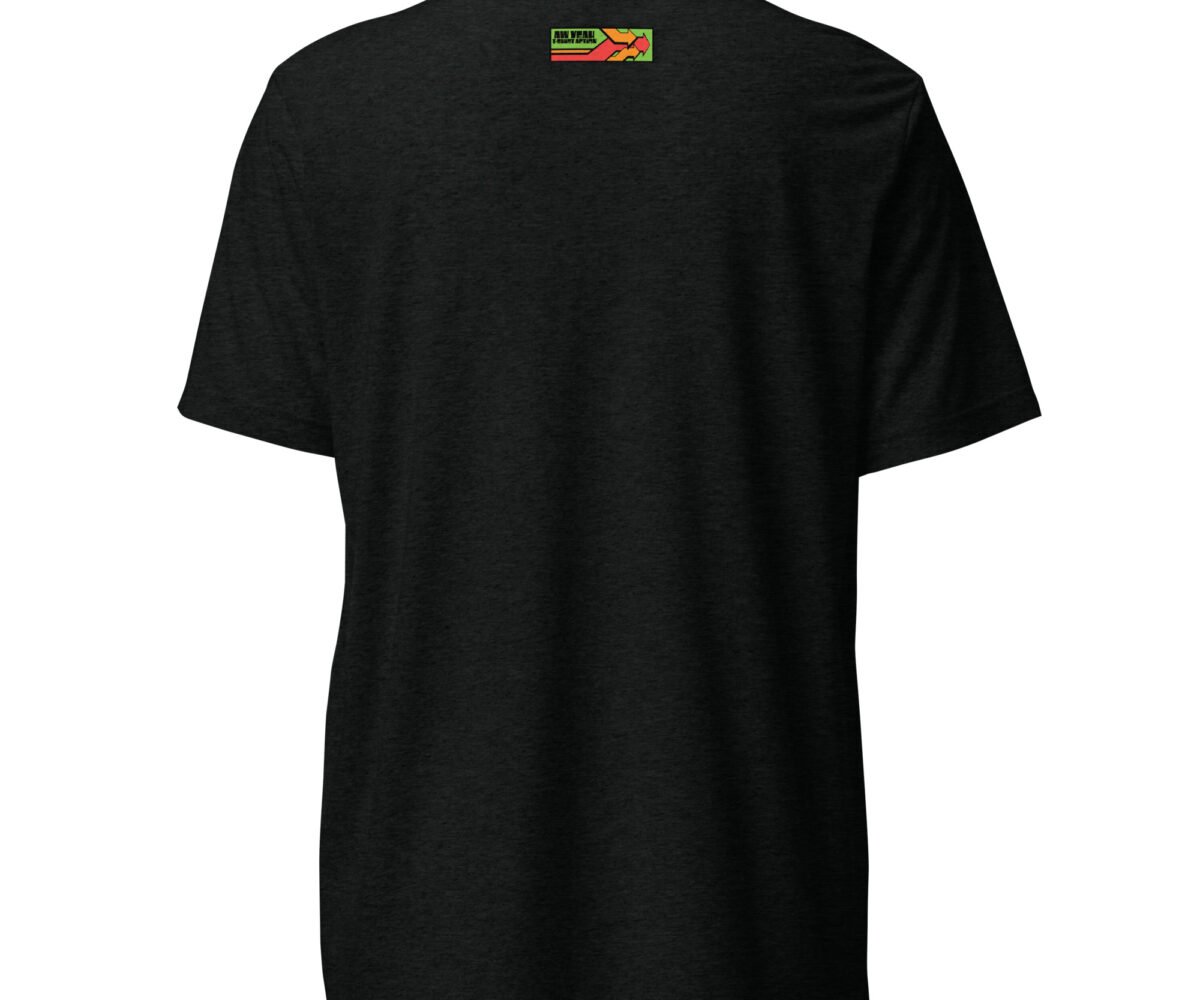 Oven Fresh black colored t-shirt back view with company logo near the top.