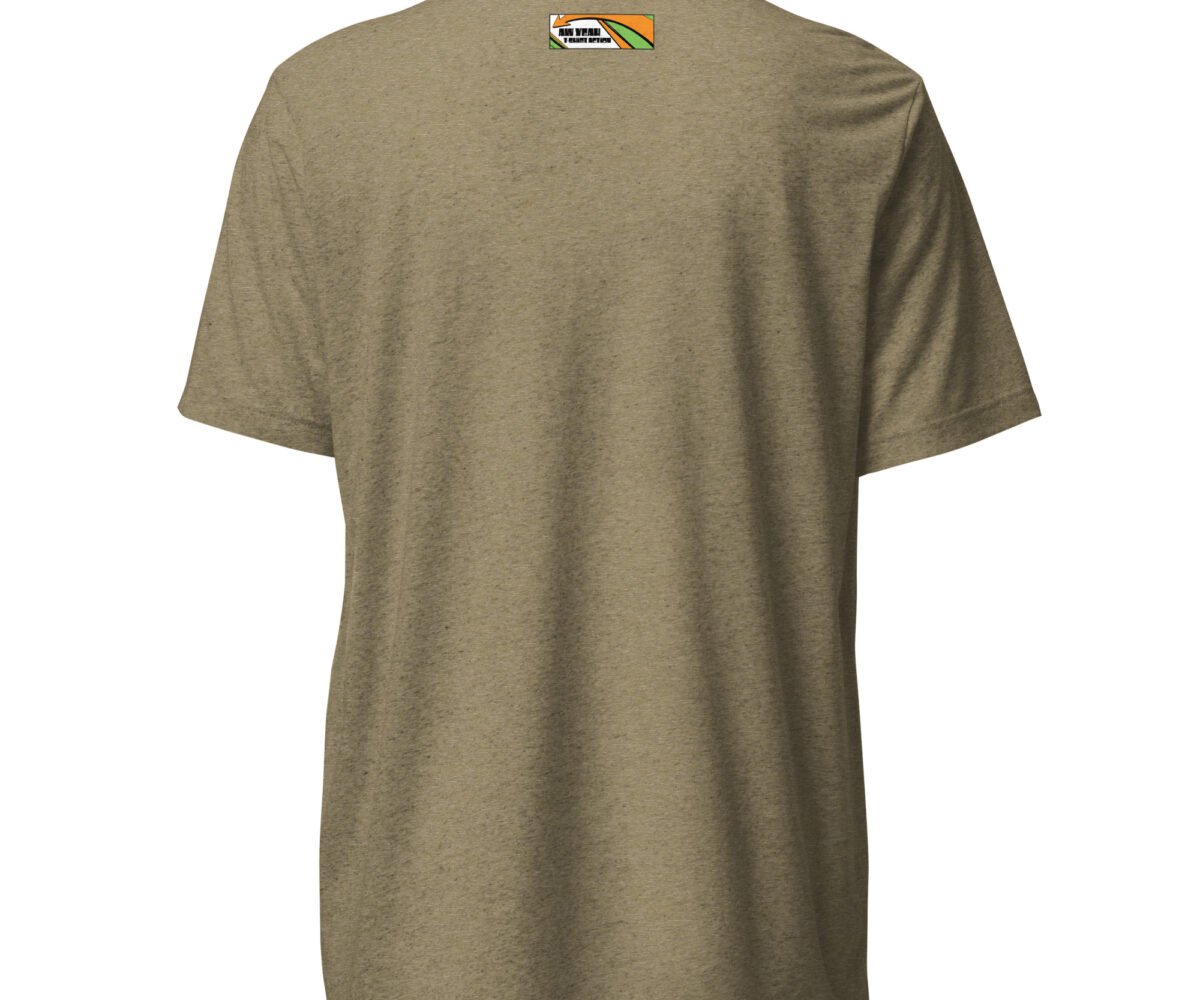 Little Sunshine Tri-blend T-Shirt olive Color Rear View with small brand logo near neck line