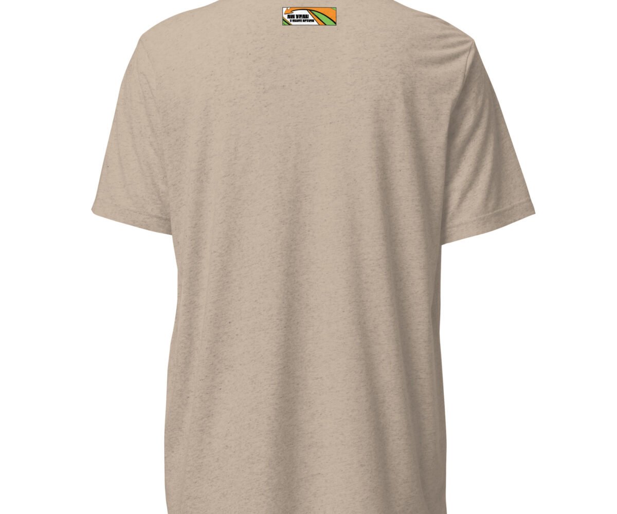 Little Sunshine Tri-blend T-Shirt tan Color Rear View with small brand logo near neck line